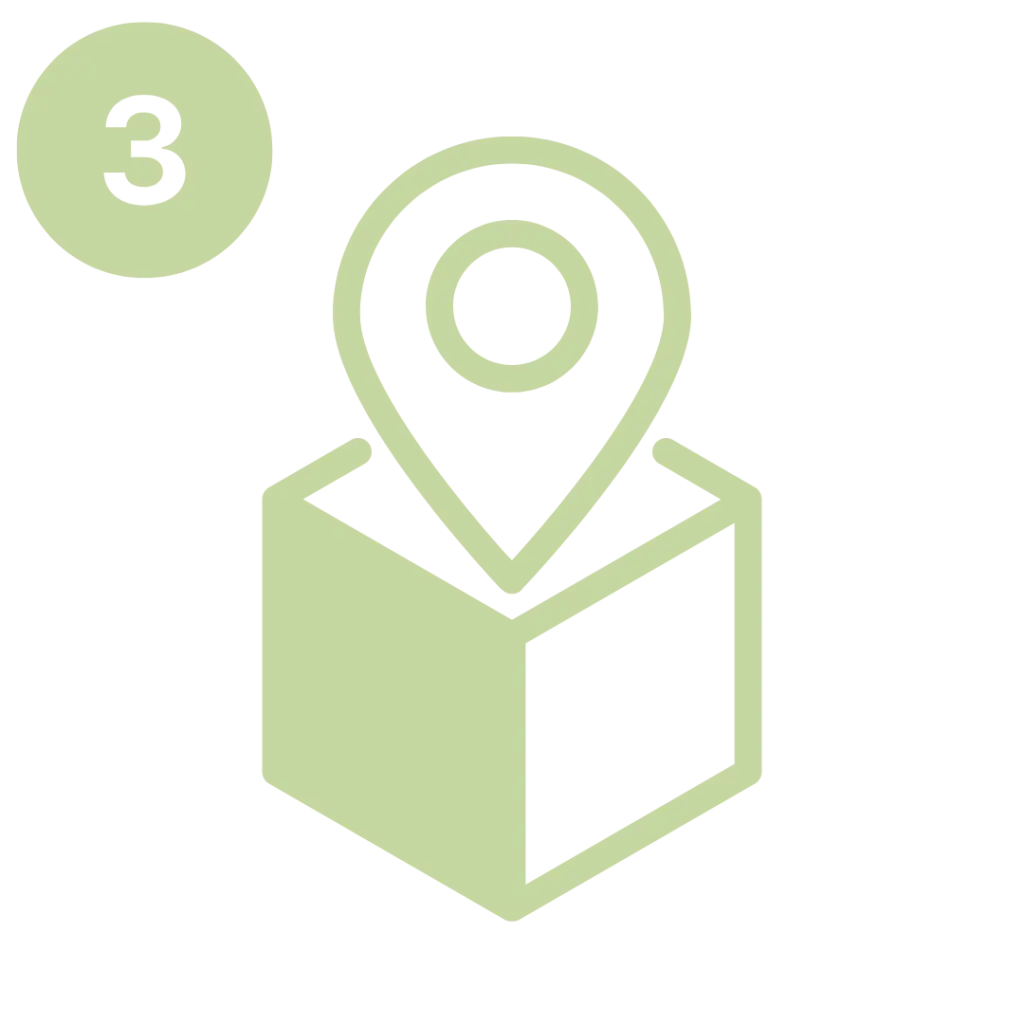 An animated location marker.